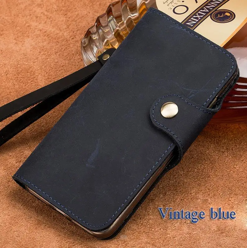 blue Genuine PULL-UP Leather Flip case for Huawei P20 P30 Pro Lite Mate 20 30 Pro phone Bag For Honor 8X 20i 10 20 Pro Sling Magnetic - Цвет: blue