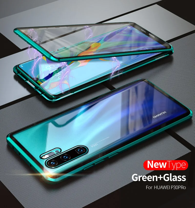 Передний+ задний прозрачный магнитный металлический чехол из стекла для huawei P30 P20 mate 20 Pro Honor 20 Pro 20i V20 Nova 4 3i 3 5 Pro 5i Full Cover
