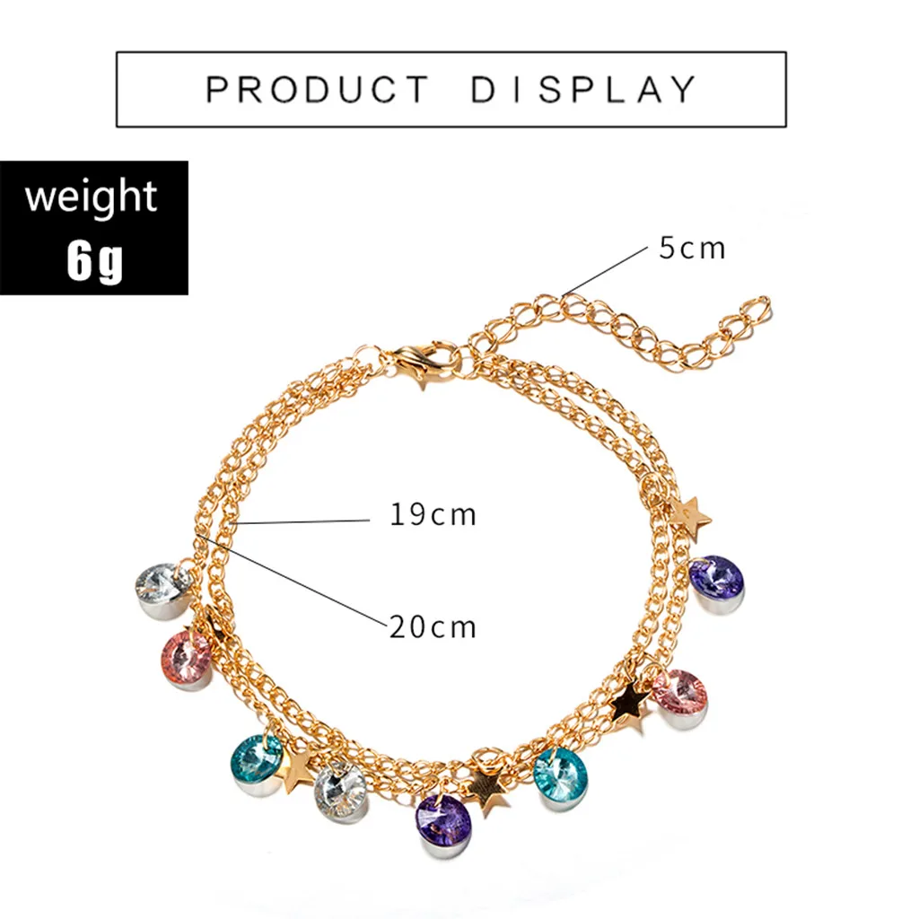 

2019 New Arrival New Fashion Women Personality Creative Star Candy Color Beads Bracelet 2 Piece set Jewelry C502