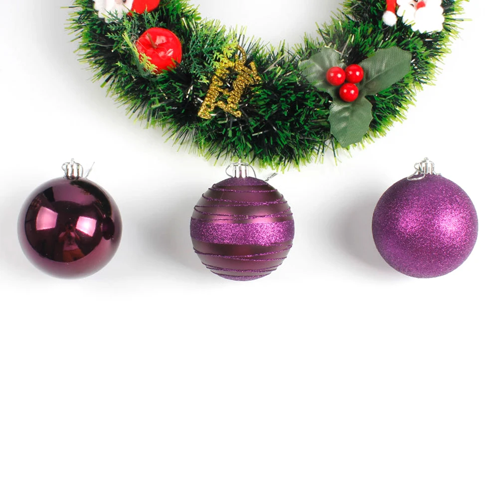 12Pcs 6cm Christmas Tree Ball Baubles Christmas Party Ornament For Festival Party Supplies Home Decoration Gifts 5 Colors