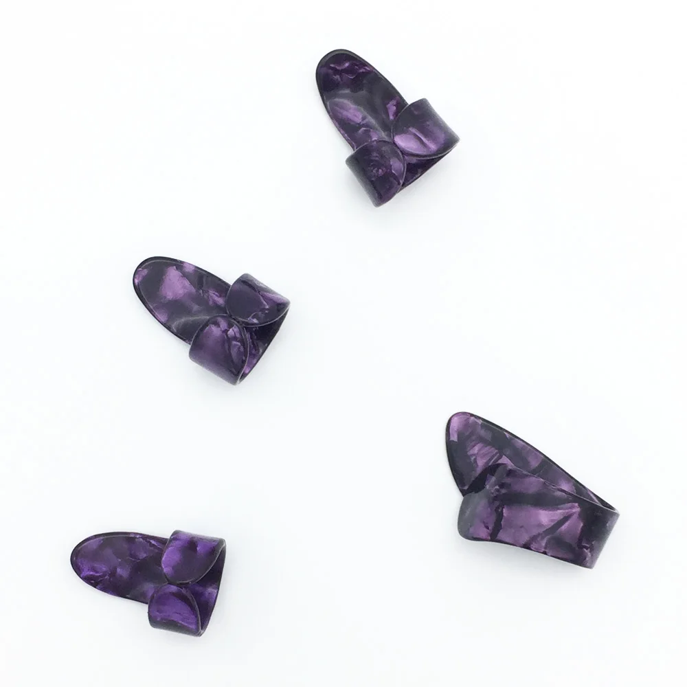 Purple 4 шт./компл. 1 Thumb+ 3 Finger целлулоидные медиаторы для гитары Fingerpicks гитарный медиатор оболочка для акустической Электрический - Цвет: Purple