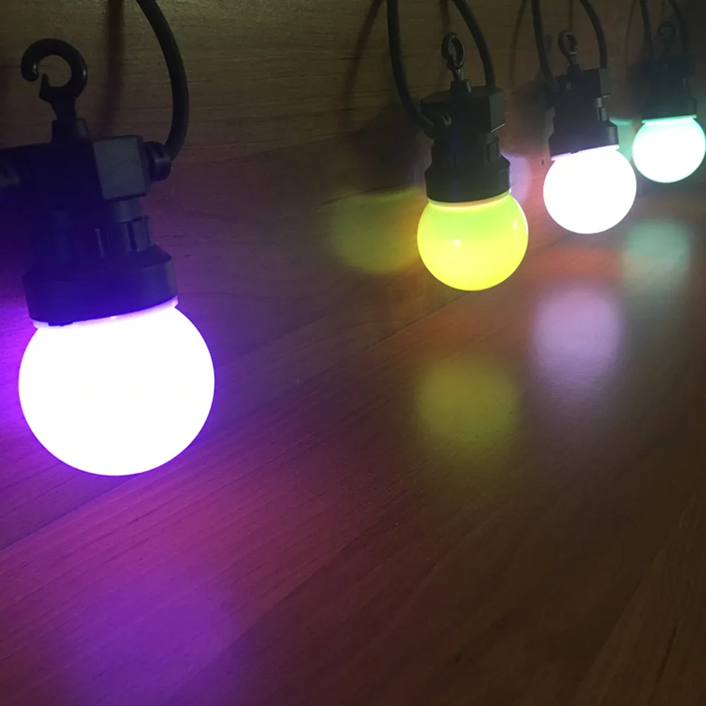 VNL IP65 RGB круглые G50 молочные лампочки соединяемые наружные гирлянды для свадьбы