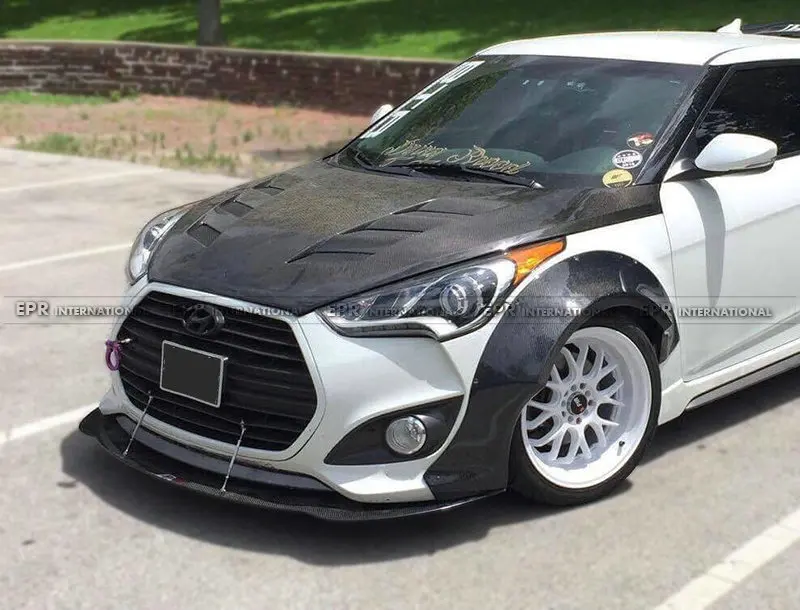 Автомобильный-Стайлинг Veloster FRP стекловолокно переднее и заднее крыло вспышки 4 шт. обвес Авто колеса крышка гоночный Sema стиль комплект
