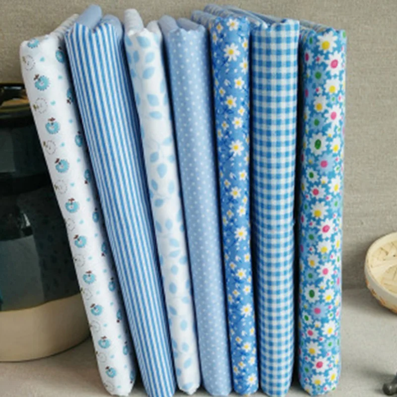 7pcs / Kit Cotton Fabrics Pre-cut Material For Handmade Diy Crafting Arts Cloth Handkerchief Yellow / Green / Purple / Red