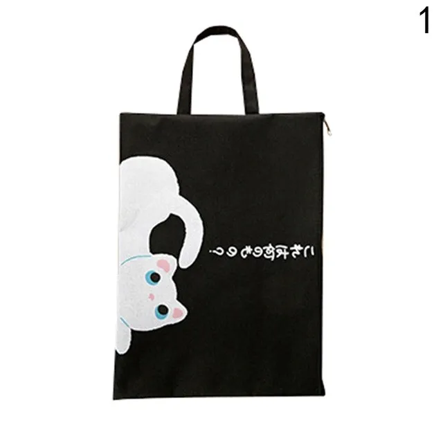 1 Kawaii A4, Сумка для документов, сумка для кошек, милая, Kawaii, большая вместительность, ткань Оксфорд, высокое качество, папка для документов, подарки для студентов - Цвет: 1