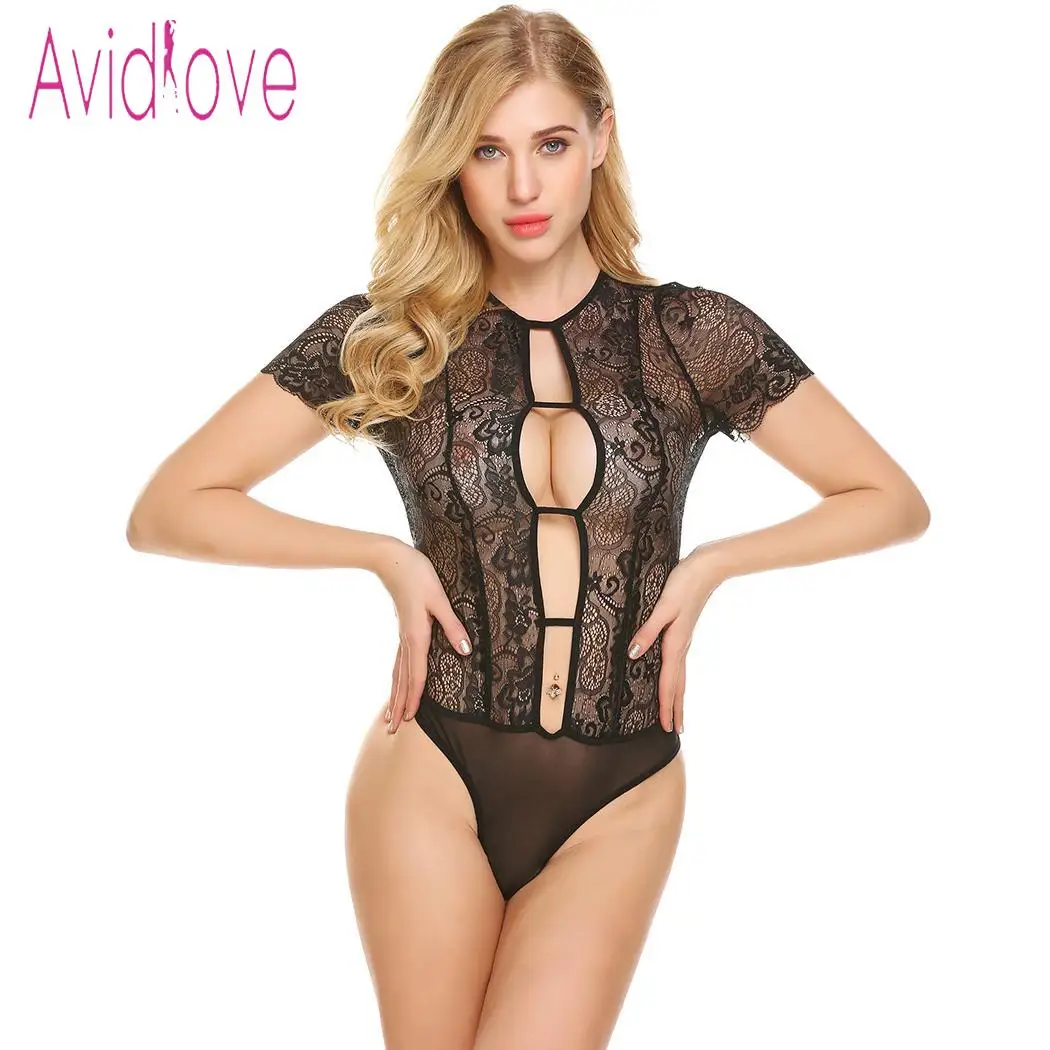 Avidlove женское эротическое боди костюмы сексуальное белье короткий рукав открытая