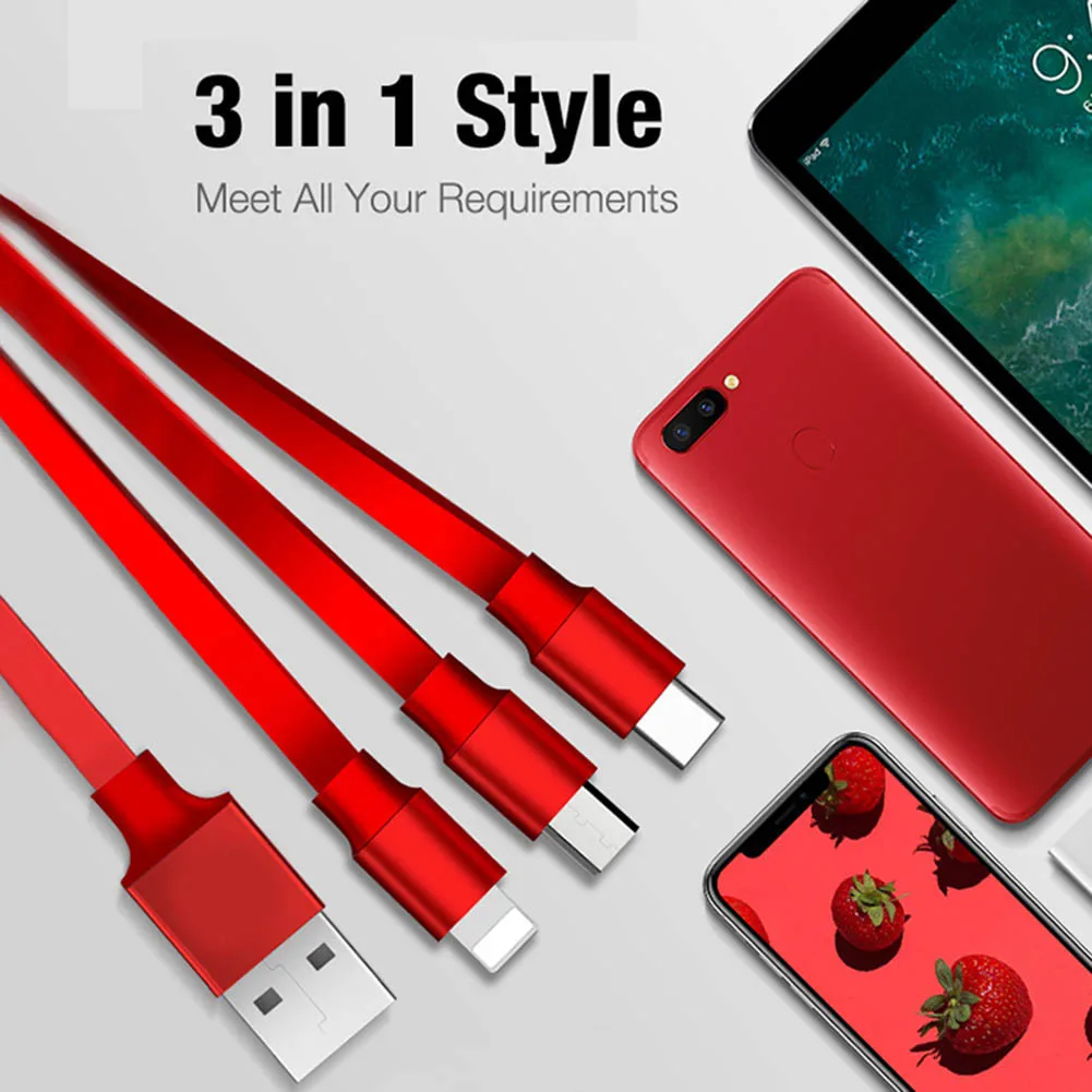 High Quality Multi USB Charger Cable 3 in 1 Multiple Charging Cord Adapter with Mini Type C Micro Port | Электроника