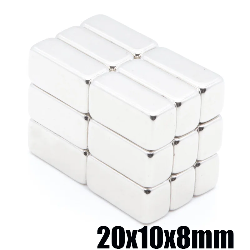 

10pcs 20x10x8 mm N35 Strong Square NdFeB Rare Earth Magnet 20*10*8 mm Neodymium Magnets 20mm x 10mm x 8mm