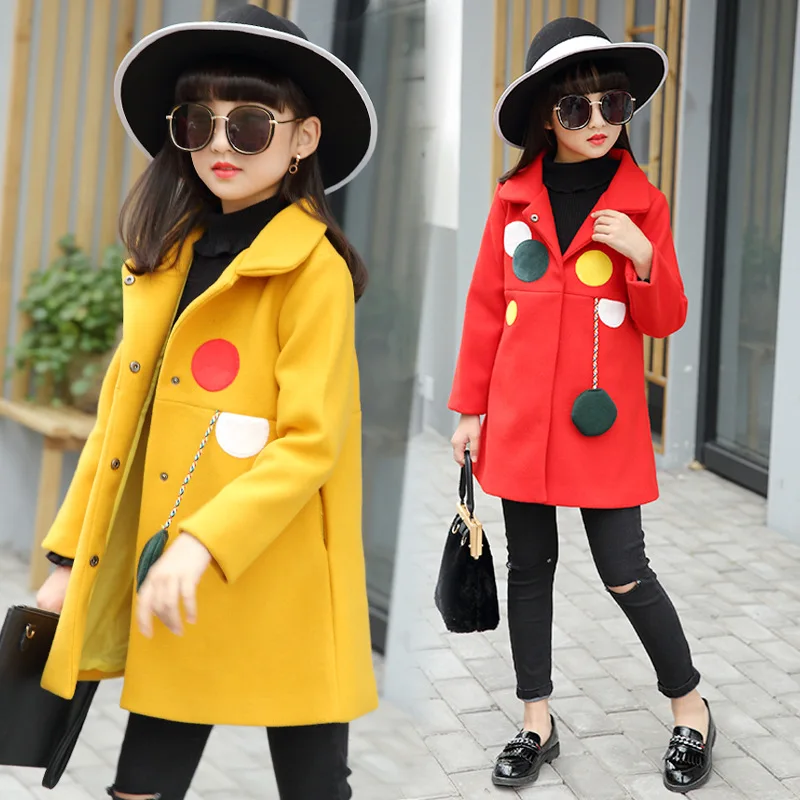 Girls' Coat 2018 New Children's Autumn and Winter Cashmere Coats Warm Fashion Korean Wild Woolen |