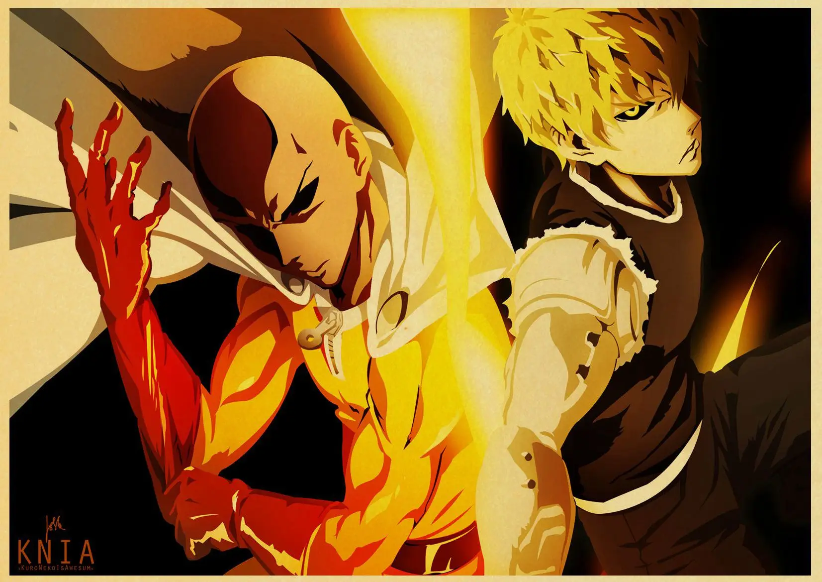 Японское аниме One Punch Man плакат ретро плакат наклейки на стену винтажные плакаты принты для бара и домашнего декора
