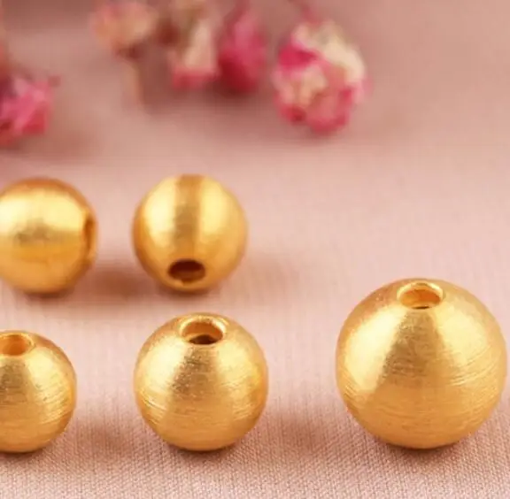 Новый Чистый 999 24K желтое золото Lucky 8 мм матовый бисер подвеска | Украшения и