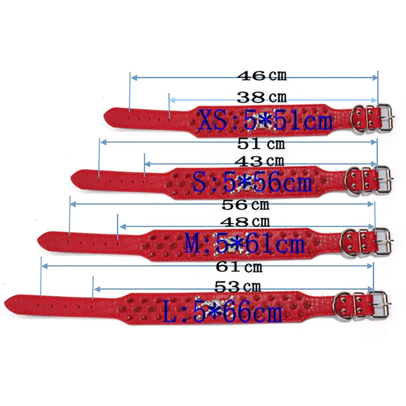 Большой Широкий череп Шипованный ошейник из искусственной кожи для кошек и собак