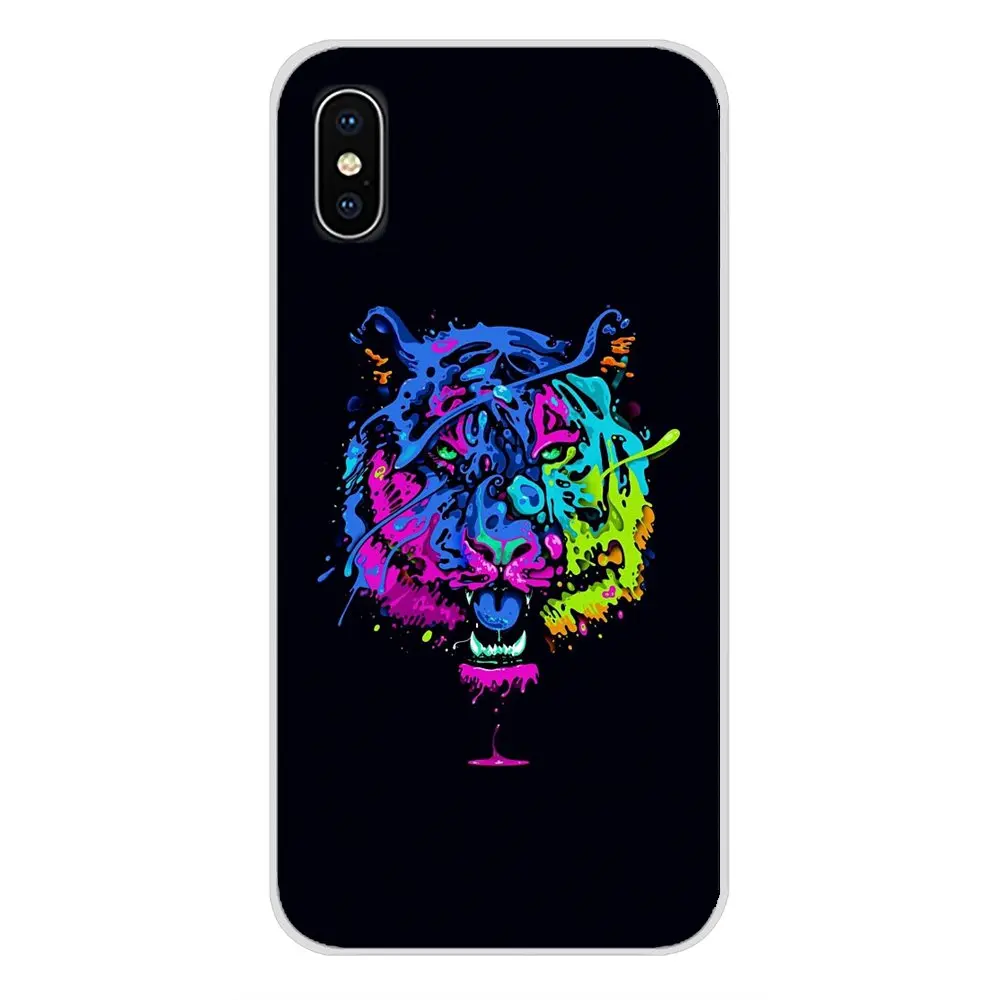 Светящиеся аксессуары с тигром чехлы для телефонов Apple iPhone X XR XS MAX 4 4S 5 5S 5C SE 6 6S 7 8 Plus