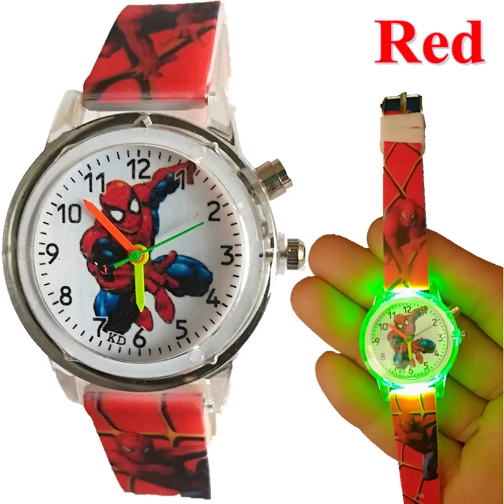 Boy Red fashion kids children girls boys 3D cartoon snow Queen Princess Watch students sister birthday gift party quartz wrist watches - Цвет: Boy Red