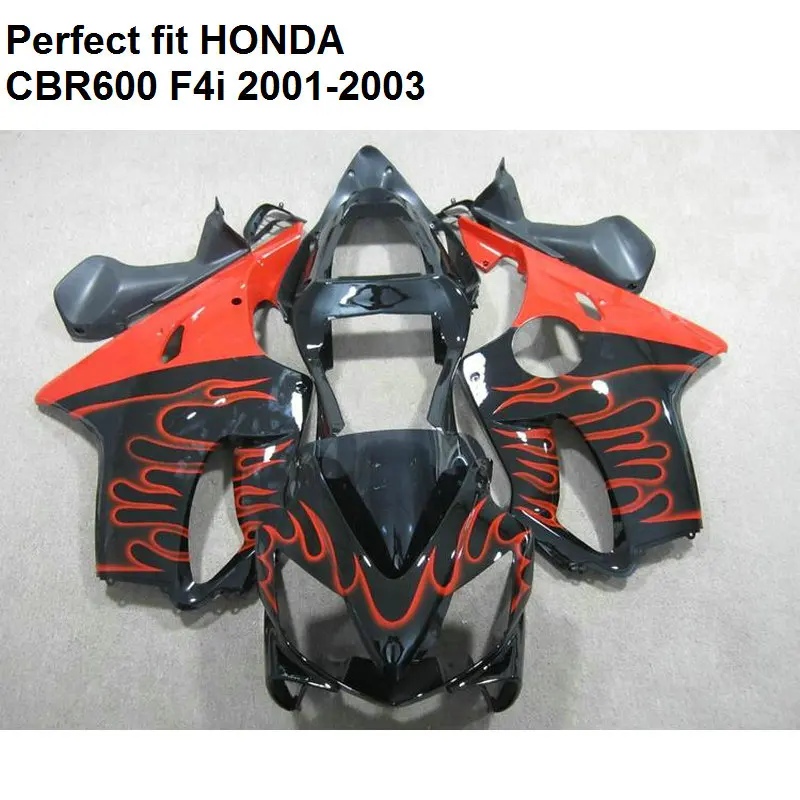 

Пресс-форма для литья под давлением обтекатель для Honda CBR 600 F4i 01 02 03 корпус с красным пламенем обтекатели комплект CBR600 F4i 2001 2002 2003 CV11