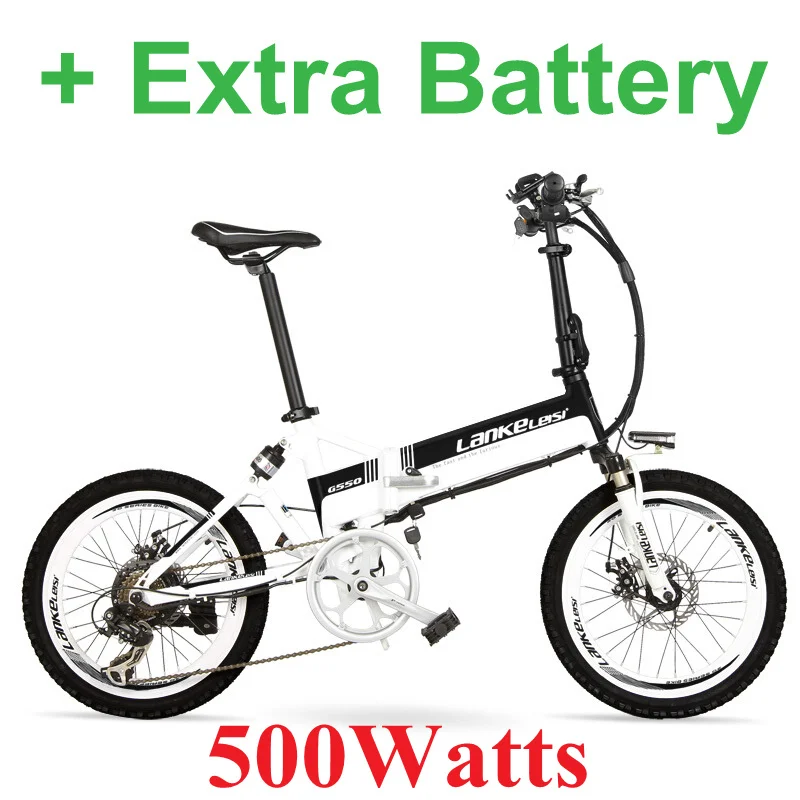 WHBK 500W Plus G550 500 W/240 W Мощный 20 дюймов электрический велосипед, Алюминий складной велосипед, е-байка 36В 13.8Ah большой Ёмкость Батарея, ребёнка ройялас подвесом вилка - Цвет: WHBK 500W Plus