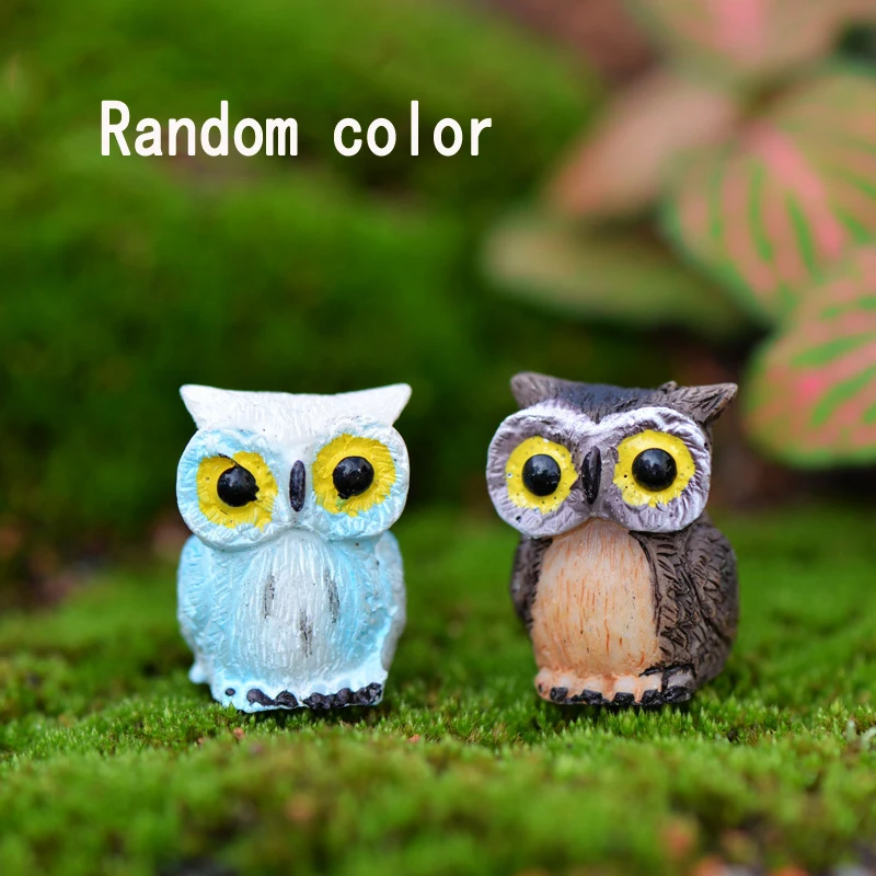 1 шт. милый мультяшный Сова микро пейзаж животное Смола Сделай Сам сад украшение