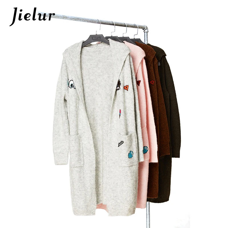 Jielur 2019 Зимний Новый Забавный кашемировый свитер с мультяшным рисунком для женщин