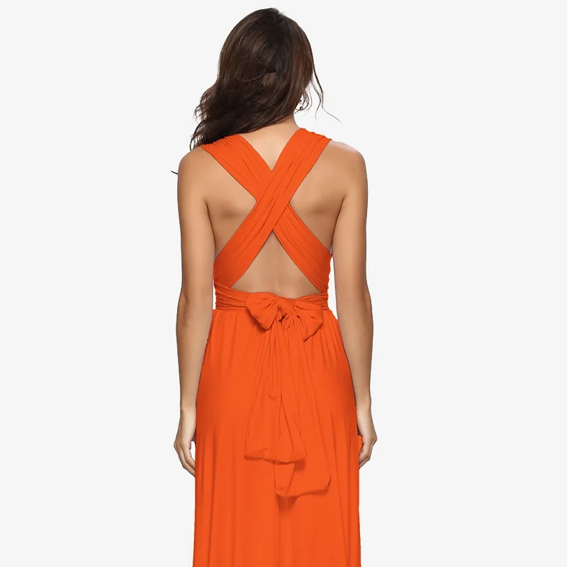 Orange QIUXUAN/27 цветов, летнее, сексуальное, макси, вечерние платья, многоканальное, свободное, Бандажное, длинное платье, без рукавов, платье-трансформер, бесконечность - Цвет: Orange