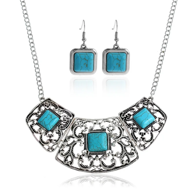 Женский комплект из колье и серёг в винтажном стиле | Украшения аксессуары