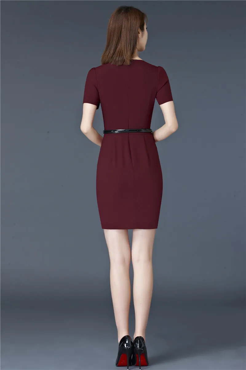 Деловые элегантные летние приталенные модные Профессиональные женские платья