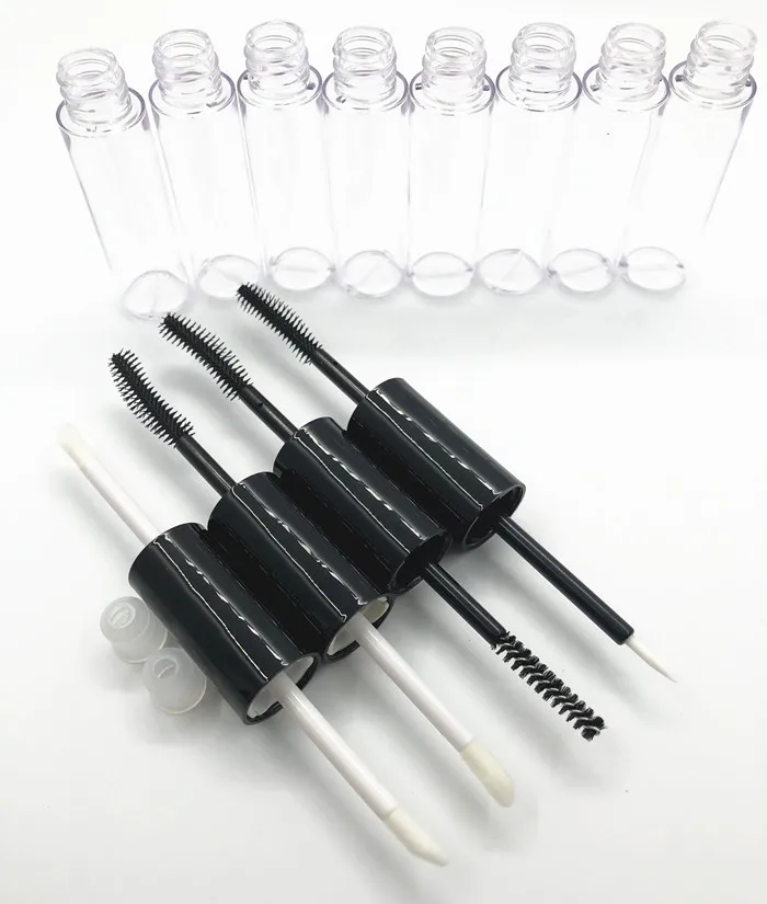 

New 8ml*2 Mascara Eyeliner tubes Double sides Black Empty revitalash Eyelash Bottles Lip gloss tube DIY make up cosmetic packing