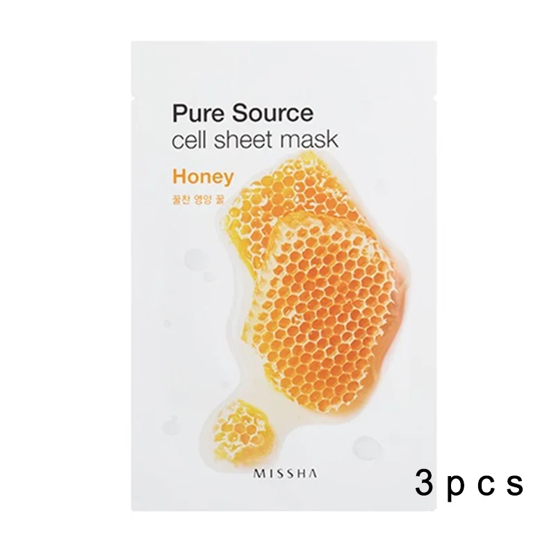 Honey MISSHA корейский 3 шт чистый источник сотовый лист маска против морщин анти старение Отбеливание маска для лица Уход за кожей - Цвет: Honey