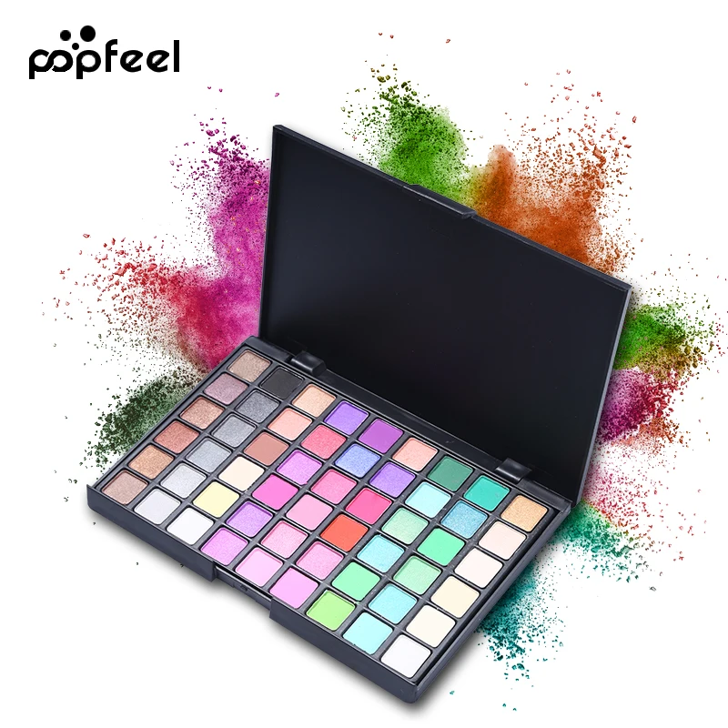 Popfeel бренд 54 Цвета матовые мерцающие тени для век макияж Палитра телесный блеск