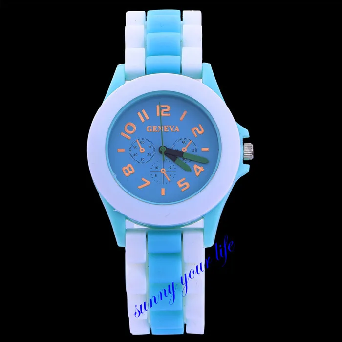 HOT SALE New Arrivals Fashion two colors silicone Band Three eyes face geneva watches Quartz Analog women's Watches | Наручные часы
