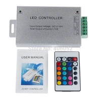 100pcslot aluminum shell 24 key ir led rgb controller 12v24v for 50503528 led strip light and rgb led module