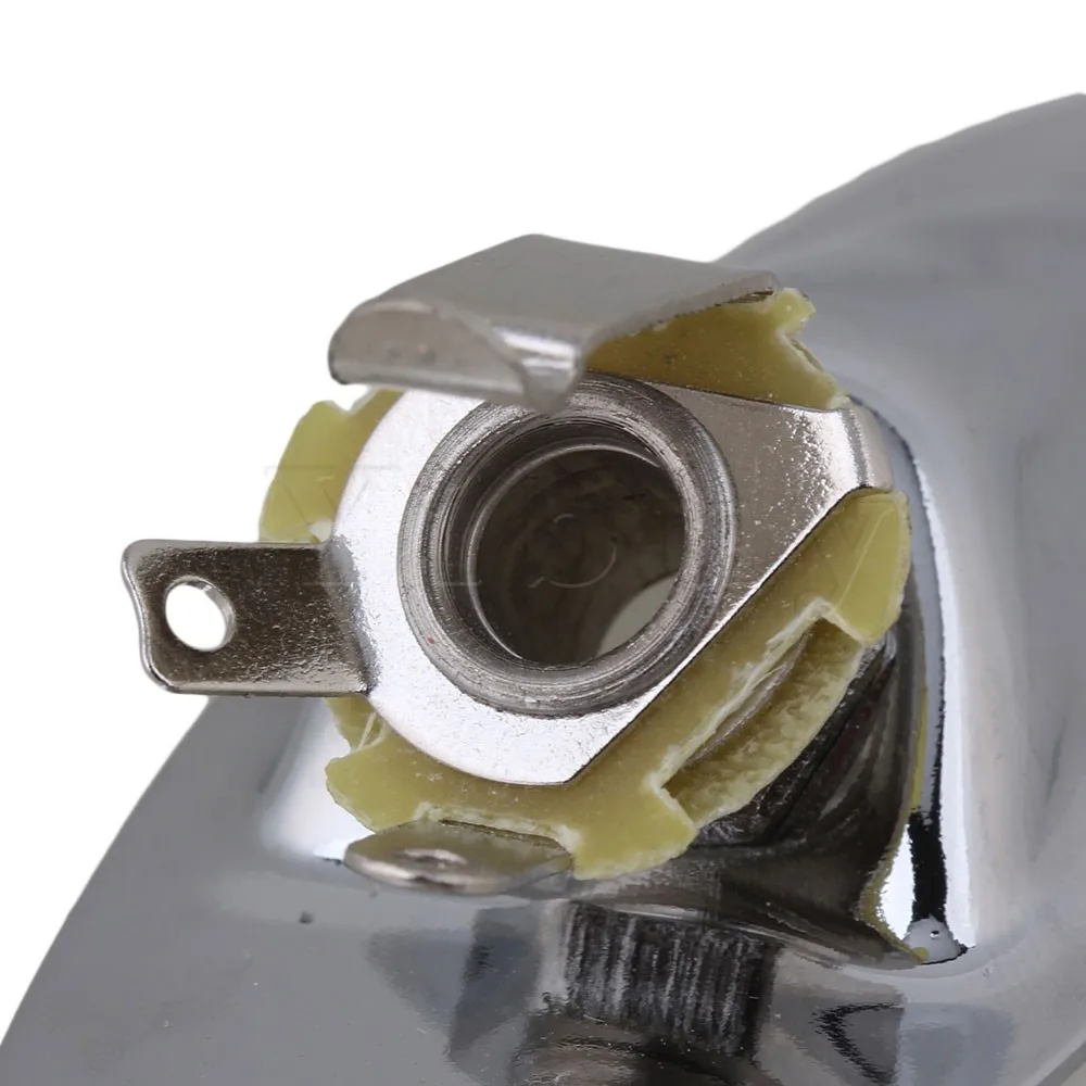 

Yibuy 5PCS Alloy Boat Shape Output Jack Plate Guitar Socket with Screws Chrome