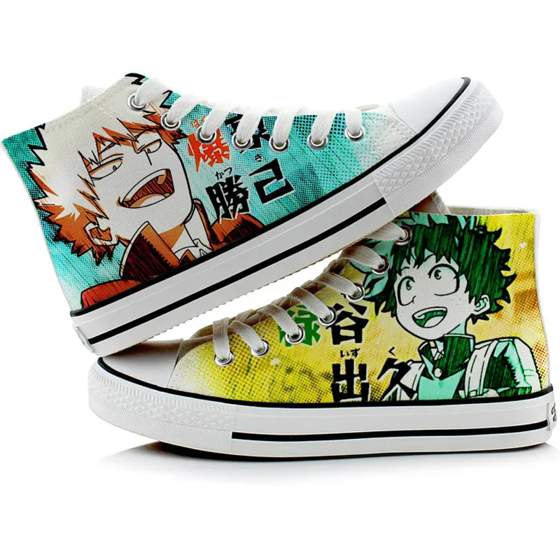 2 Male Size My Hero Academia Косплей высокие парусиновые туфли Izuku Midoriya Boku no Hero Academia Katsuki Bakugou обувь повседневные кроссовки мужские и женские - Цвет: 2 Male Size