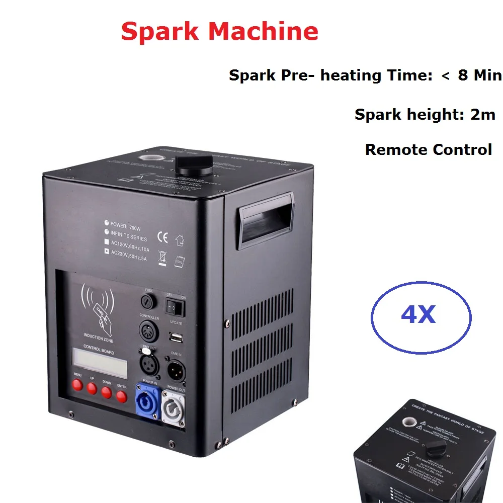 

4IN1 Flightcase Packing 500W Cold Spark Fireworks Machine Wedding Cold Flame Fountain DMX / Remote Control Sparkular Firework