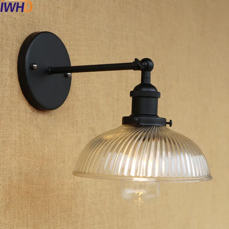 Iwhd Стекло мяч ретро Винтаж настенные светильники бра wandlamp LED edison промышленных настенный светильник Лофт Apliques сравнению Lampen