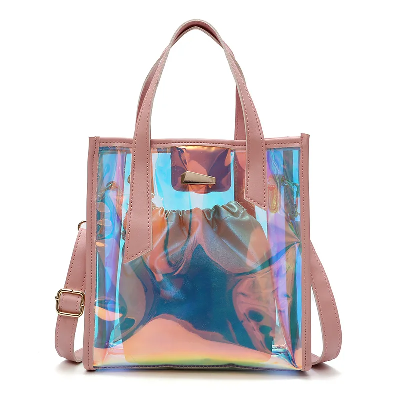 Huangheng women summer casual tote bag new female transparent clear pvc plastic | Багаж и сумки