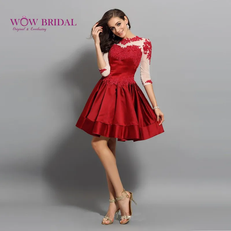 Wowbridal кружево Короткие вечерние платья 2021 молния Junior высокие милые 8th Класс