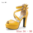 Туфли-лодочки на платформе женские Вечерние Сандалии-гладиаторы на высоком каблуке размера плюс 34 - 40 41 42 43 44 45 46 47 48 49 50