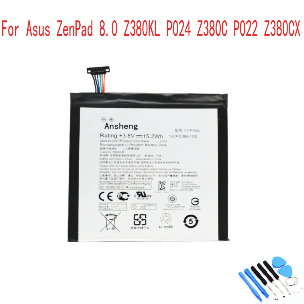 Оригинальный аккумулятор Ansheng C11P1505 3948 мАч для Asus ZenPad 8 0 Z380KL P024 Z380C P022 Z380CX мобильный