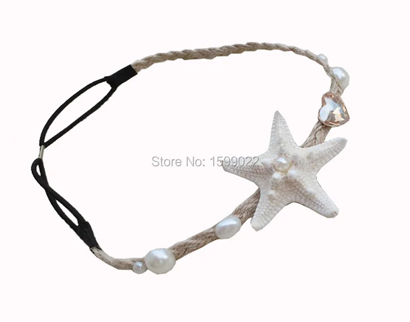 Пляжная натуральная морская звезда повязка на голову винтажное праздничное