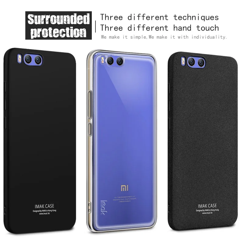 IMAK Для Xiaomi Mi 6 TPU Чехлы кожу мягкими ТПУ чехол + Экран протектор для 6-металл черный |