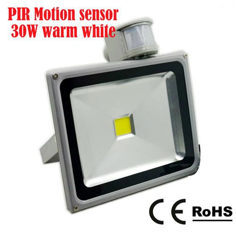 30 Вт ПИР СВЕТОДИОДНЫЙ прожектор Датчик Движения Наружное освещение Теплый Белый