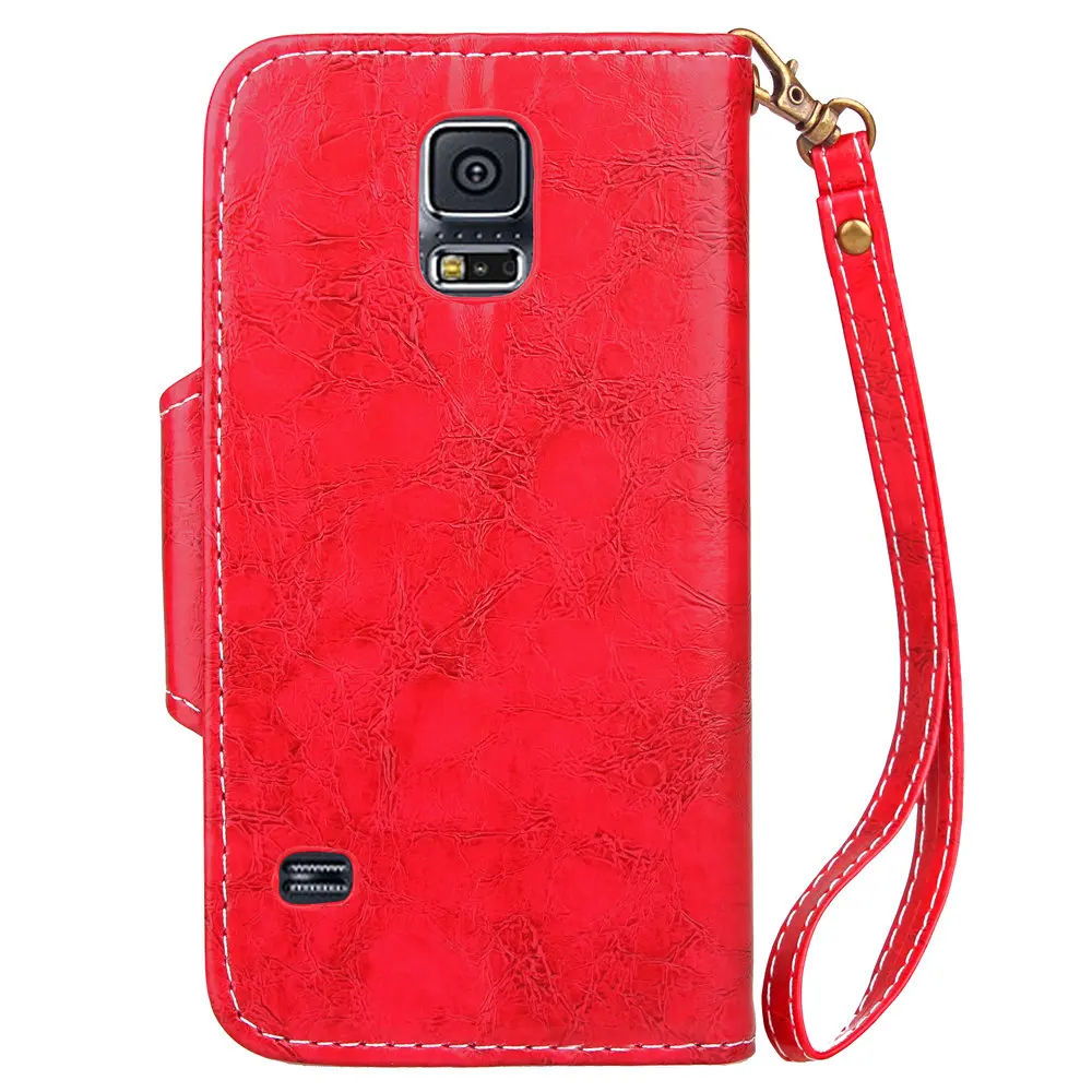 Флип чехол для Samsung Galaxy S5 S 5 G900 G900f G903F G900H воск масло бизнес кожаный телефона SM