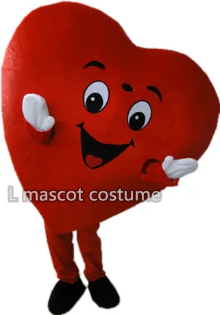 

High quality of Red Heart of Adult Mascot Costume Adult Size Fancy Heart Mascot Costume free shipping