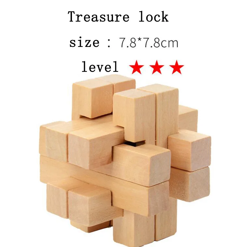 Treasure lock Китай классический 3D Деревянный головоломка игрушки Cube игровая модель дизайн комплект развивающие игры головоломки игры игрушки для взрослых детей - Цвет: Treasure lock