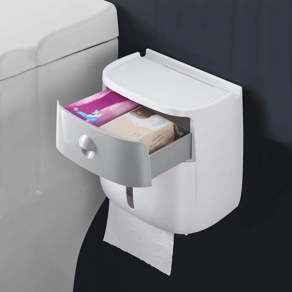 WC бумажный держатель для телефона с полкой для хранения коробка Ванная комната Туалетная рулонная бумага держатель настенное крепление пластиковая ванная комната