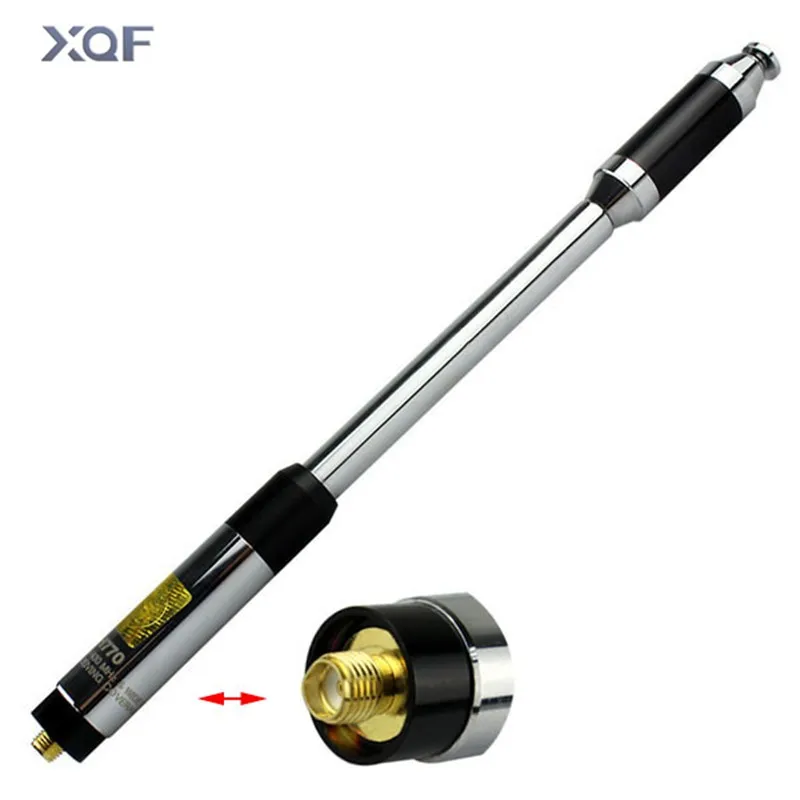 High Gain Antenna RH770 Dual Band SMA-Female Telescopic Extensible Radio Antenna For Walkie Talkie  Kenwood BAOFENG UV 5R  UV-82