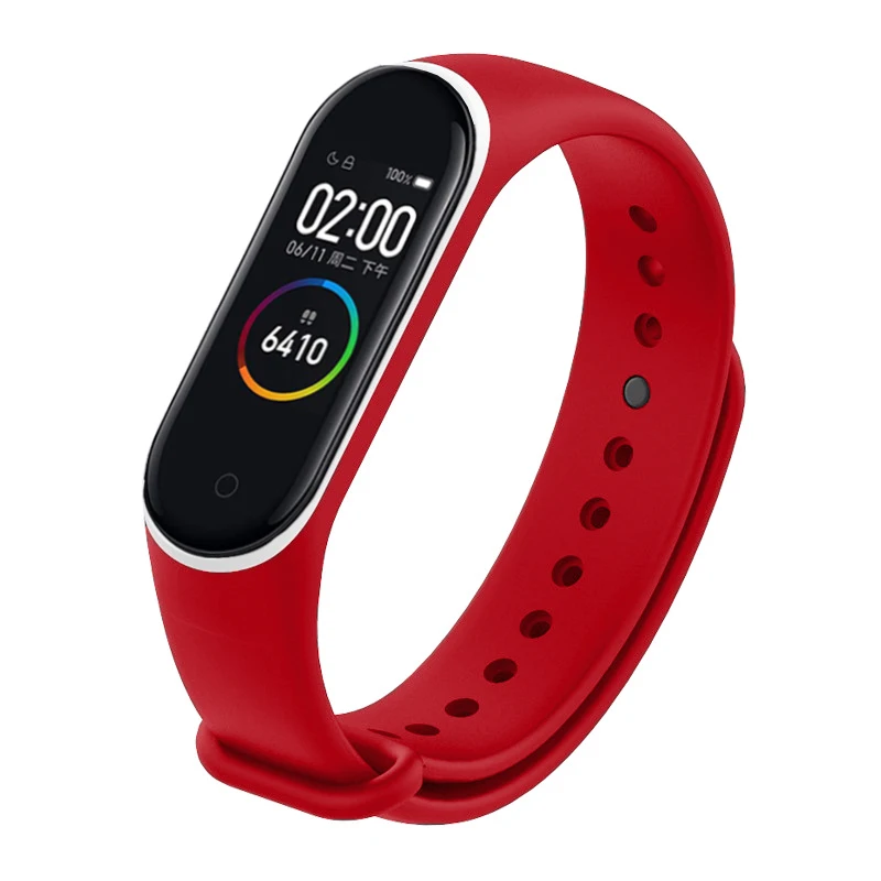 Ремешок силиконовый для Xiaomi Mi Band 4 3 сменный Браслет наручных часов двухцветный
