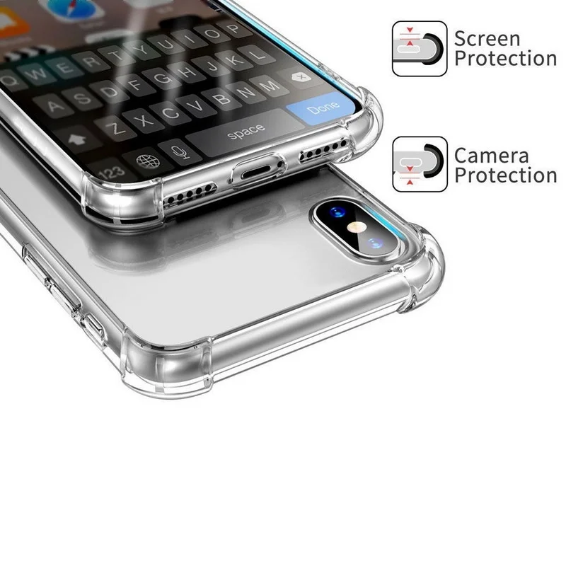 Clear Cystal Rubber TPU Case for Iphone X Xs Max XR 7 8 6 6s Plus 5s 5 SE Anti-knock Cell Phone Cover Capa |