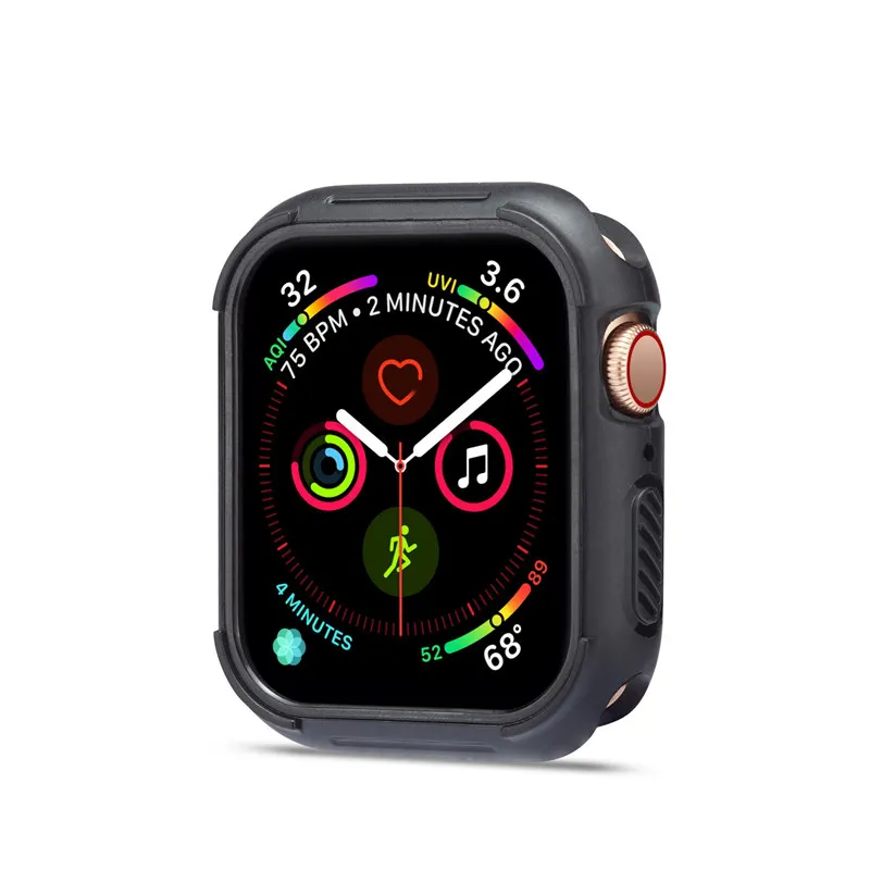 Спортивный силиконовый ремешок с чехлом чехол для apple watch series 5 4 3 2 1 Мягкие Ремешки