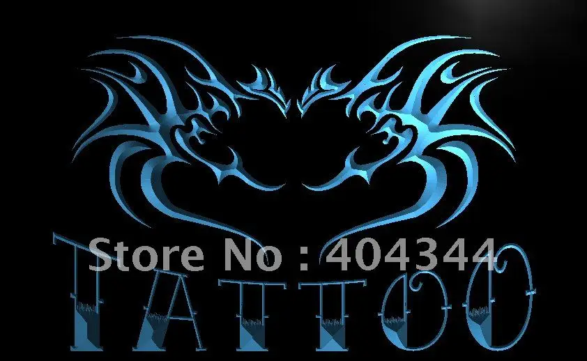 

LB701- Tattoo Flying Dragon Heart Love Open Neon Sign home decor crafts